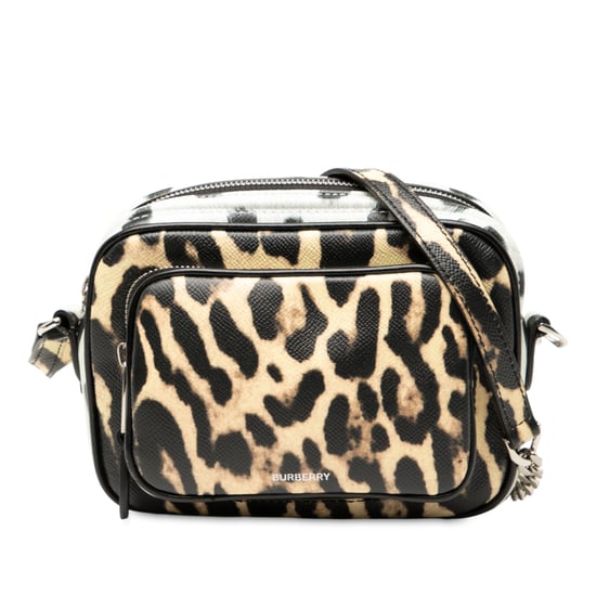 Tweedehands Luipaardprint Leren Camera Tas - Image 1