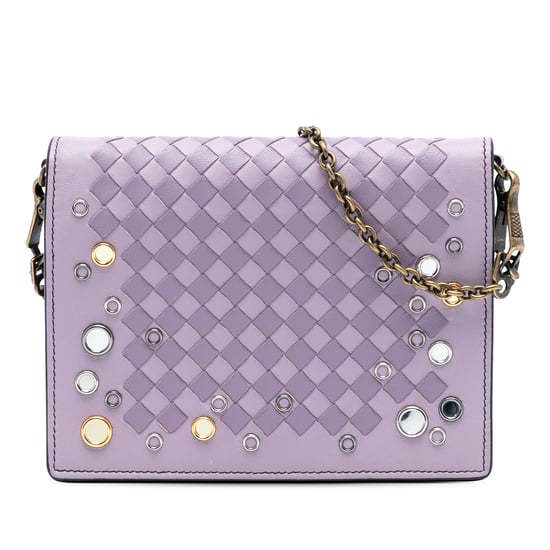Tweedekans Nappa Intrecciato Studded Wallet On Chain - Image 1