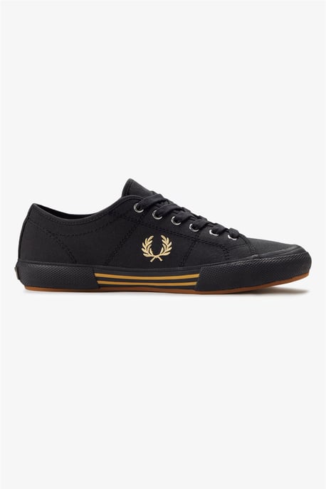 Fred Perry B708 Vintage Tennis Canvas Heren Zwarte/Champagne Sneakers - Image 1