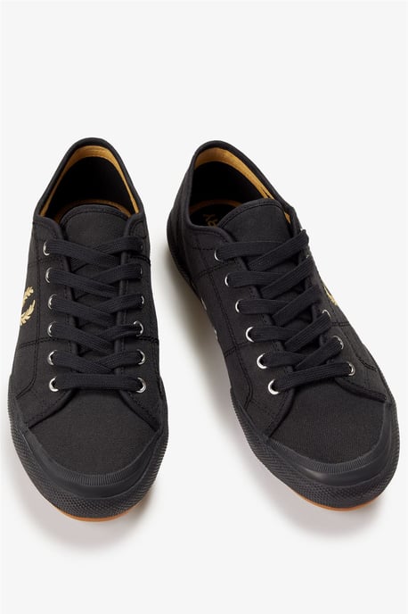 Fred Perry B708 Vintage Tennis Canvas Heren Zwarte/Champagne Sneakers - Image 2