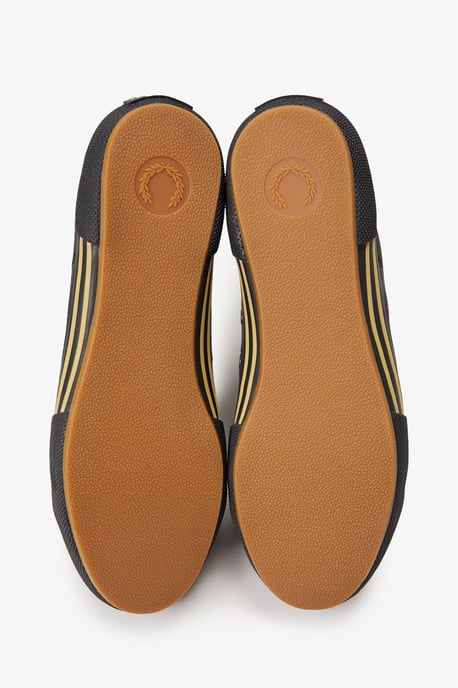 Fred Perry B708 Vintage Tennis Canvas Heren Zwarte/Champagne Sneakers - Image 3