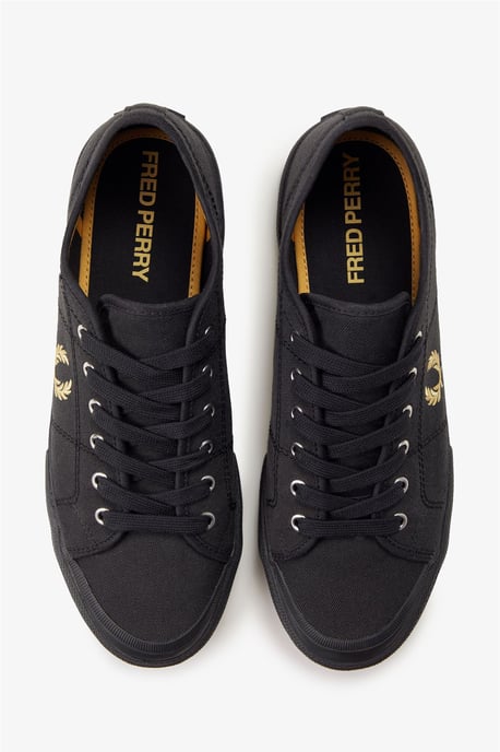 Fred Perry B708 Vintage Tennis Canvas Heren Zwarte/Champagne Sneakers - Image 5