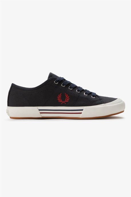 Fred Perry B708 Vintage Tennis Canvas Heren Navy/Rode Sneakers - Image 1