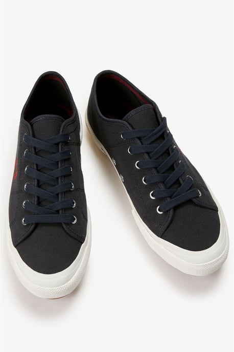 Fred Perry B708 Vintage Tennis Canvas Heren Navy/Rode Sneakers - Image 2