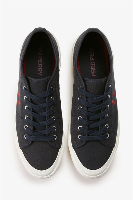 Fred Perry B708 Vintage Tennis Canvas Heren Navy/Rode Sneakers - Image 5