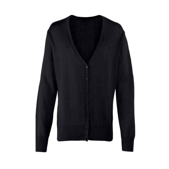 Premier Dames/Dames Gebreid Knoop Door Vest (Zwart) - Image 1