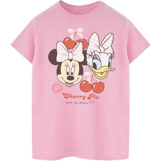 Disney Dames/Dames Minnie Mouse & Daisy Cherry Katoenen Vriendje T-shirt (Baby Roze) - Image 1