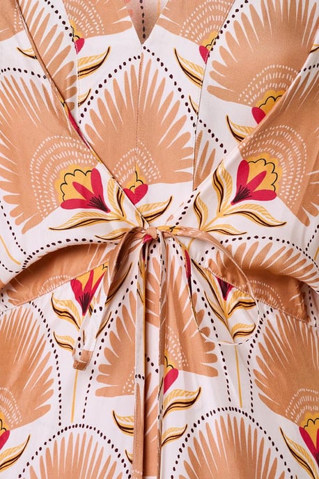 Caroline Tensen Islay Kimono Jurk Zand / Multi - Image 6