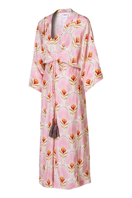 Caroline Tensen Islay Kimono Jurk Lichtroze / Multi - Image 3