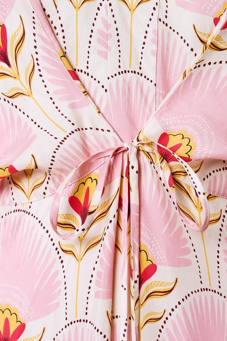 Caroline Tensen Islay Kimono Jurk Lichtroze / Multi - Image 6