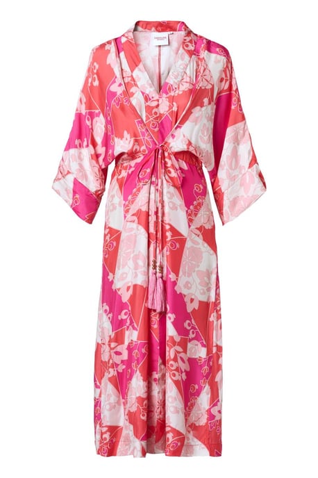 Caroline Tensen Islay Kimono Jurk Roze / Multi - Image 3