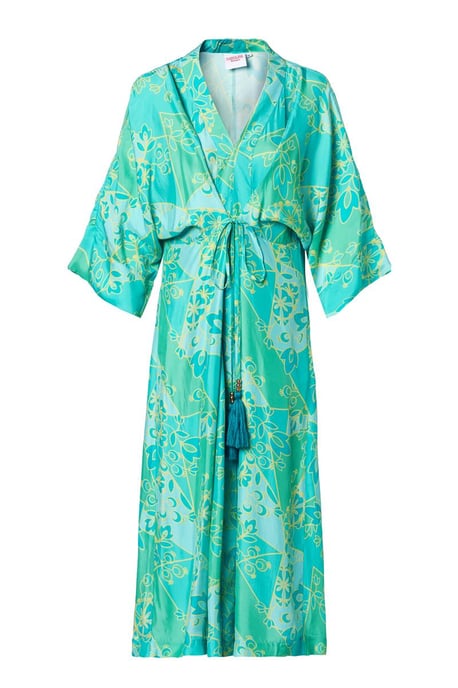 Caroline Tensen Islay Kimono Jurk Groen / Multi - Image 3