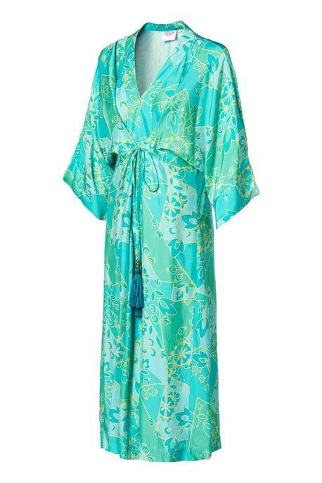 Caroline Tensen Islay Kimono Jurk Groen / Multi - Image 4