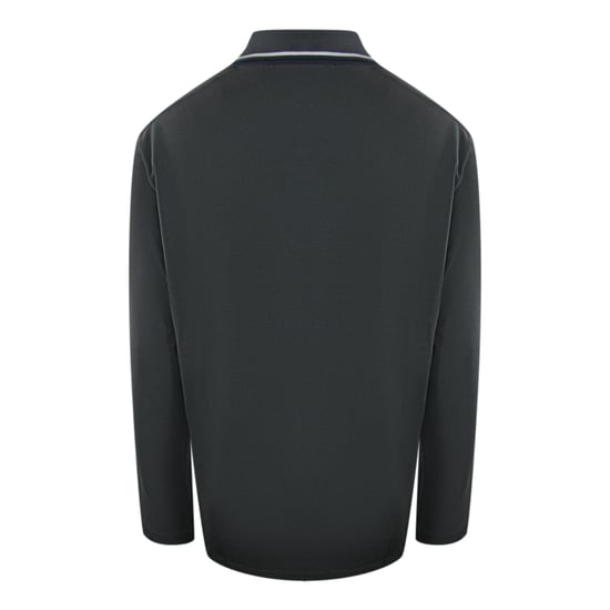 Fred Perry Witte Polo Met Dubbele Kraag En Lange Mouwen In Antracietgrijs - Image 2