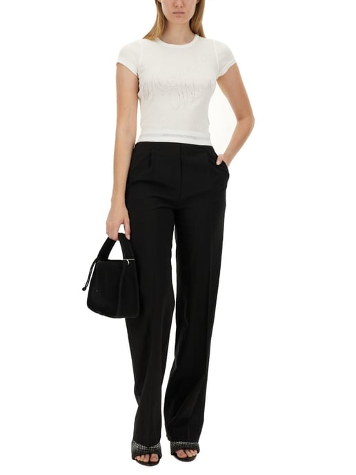 Hoge taille geplooide broek met logo-elastiek - Image 2