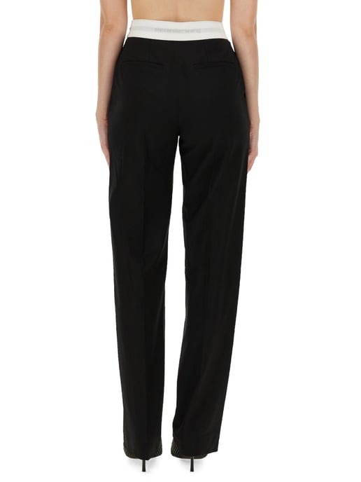 Hoge taille geplooide broek met logo-elastiek - Image 3