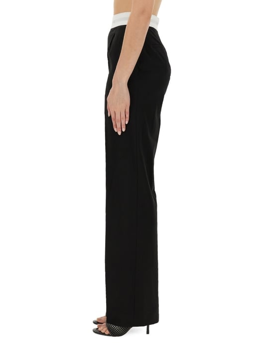 Hoge taille geplooide broek met logo-elastiek - Image 4