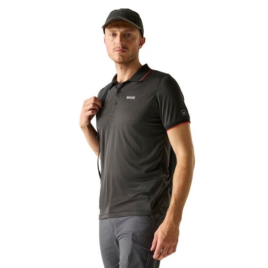Regatta Heren Remex II Jersey Poloshirt (As/Roze Oranje) - Image 4