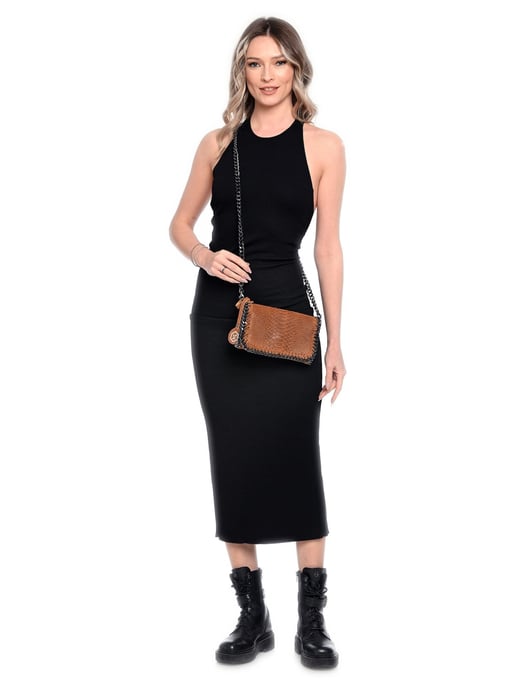 Luisa Vannini Brown Rundleer Tas - Image 5