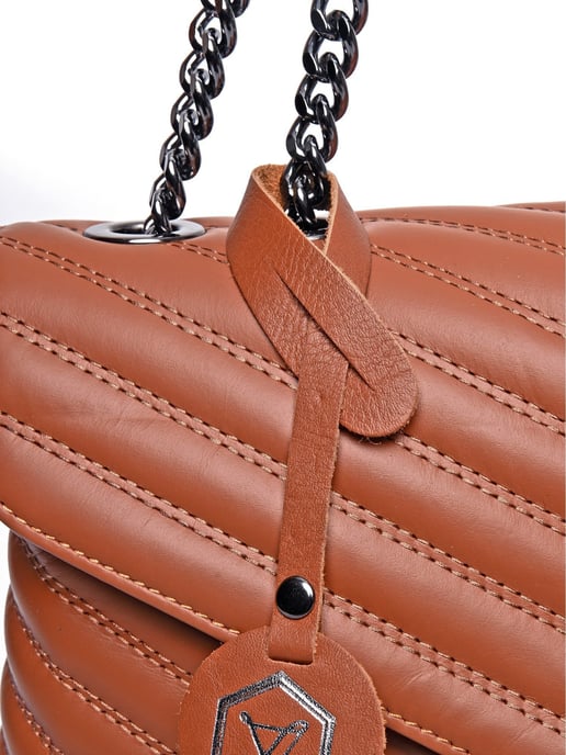 Luisa Vannini Brown Rundleer Tas - Image 3
