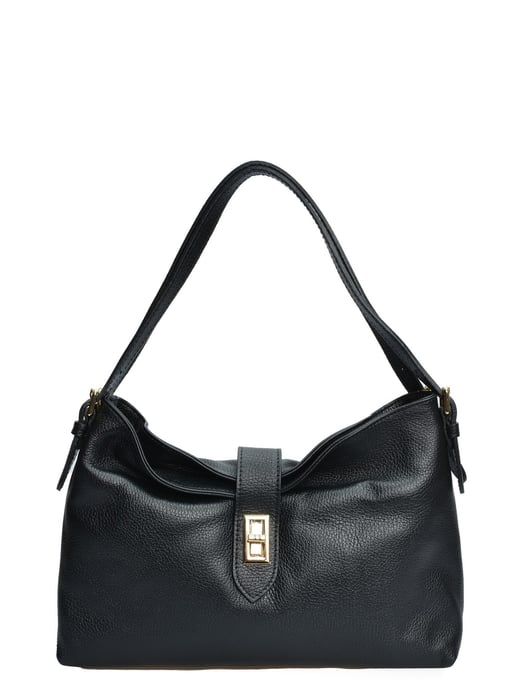 Anna Luchini Zwart Rundleer Tas - Image 1