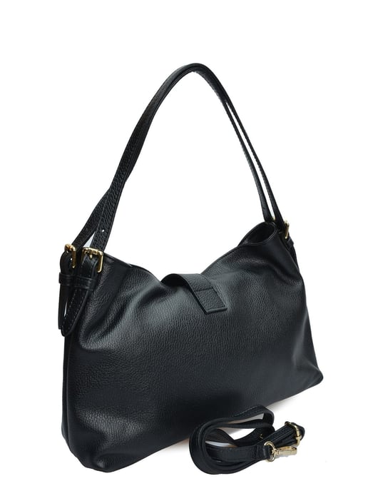Anna Luchini Zwart Rundleer Tas - Image 2