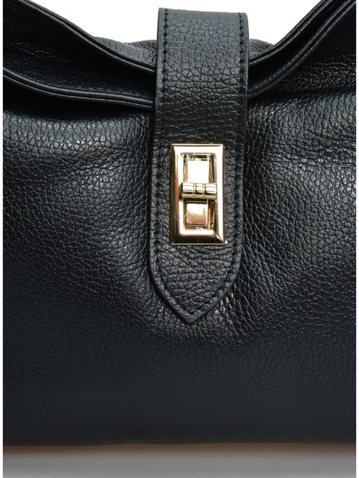Anna Luchini Zwart Rundleer Tas - Image 3