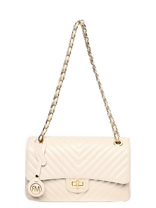 Roberta M Beige Rundleer Tas - Image 1