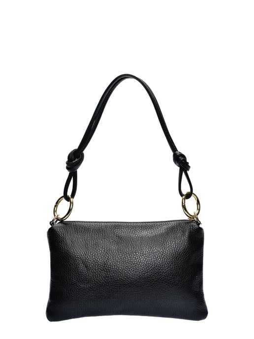 Anna Luchini Zwart Rundleer Tas - Image 1