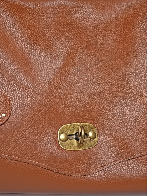 Anna Luchini Brown Rundleer Tas - Image 3
