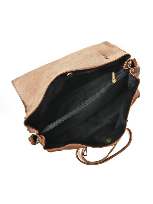 Anna Luchini Brown Rundleer Tas - Image 4