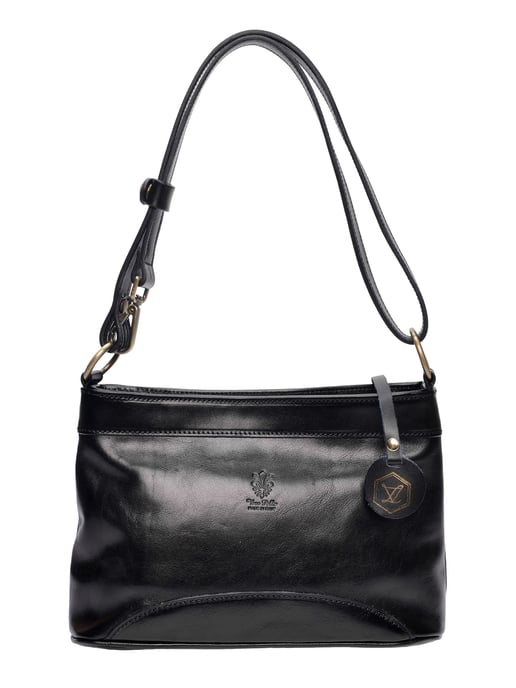 Luisa Vannini Zwart Rundleer Tas - Image 1