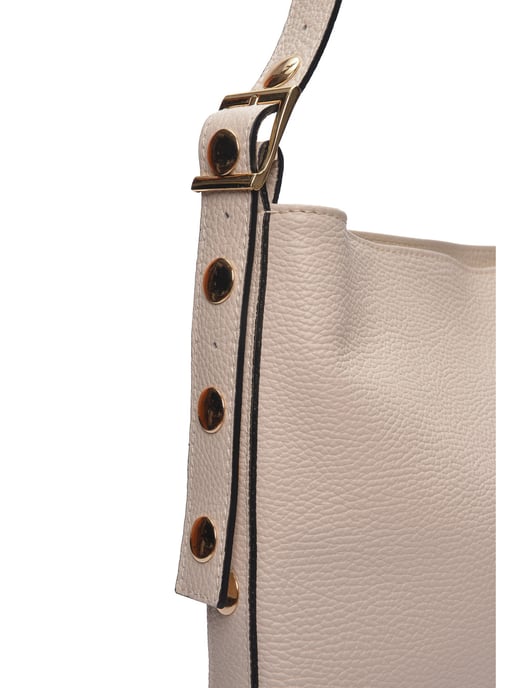 Luisa Vannini Beige Rundleer Tas - Image 3