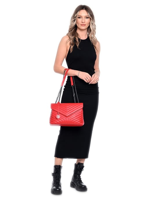 Luisa Vannini Rood Rundleer Tas - Image 5