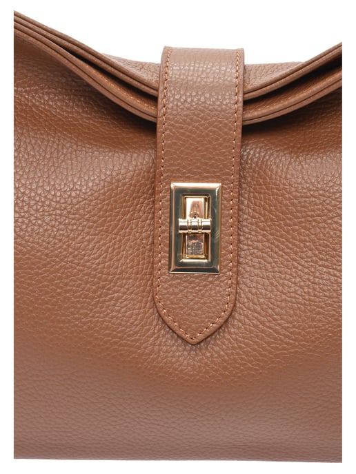 Anna Luchini Brown Rundleer Tas - Image 3