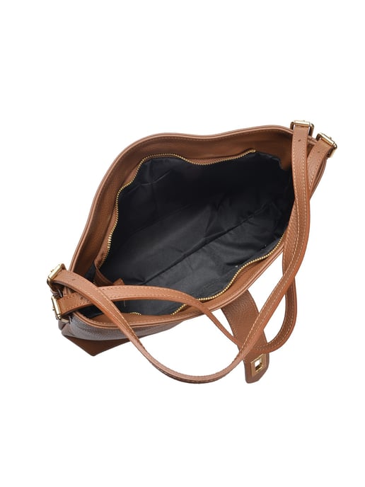 Anna Luchini Brown Rundleer Tas - Image 4