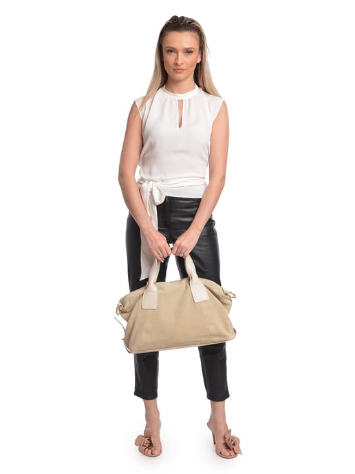 Anna Luchini Beige Rundleer Tas - Image 5