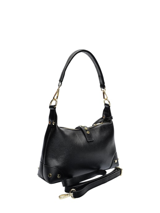 Anna Luchini Zwart Rundleer Tas - Image 2