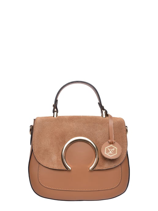 Luisa Vannini Brown Rundleer Tas - Image 1