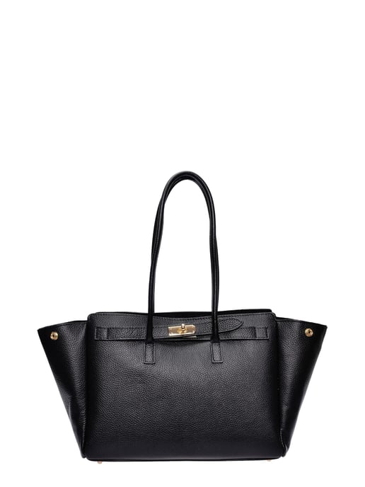 Isabella Rhea Zwart Rundleer Tas - Image 1