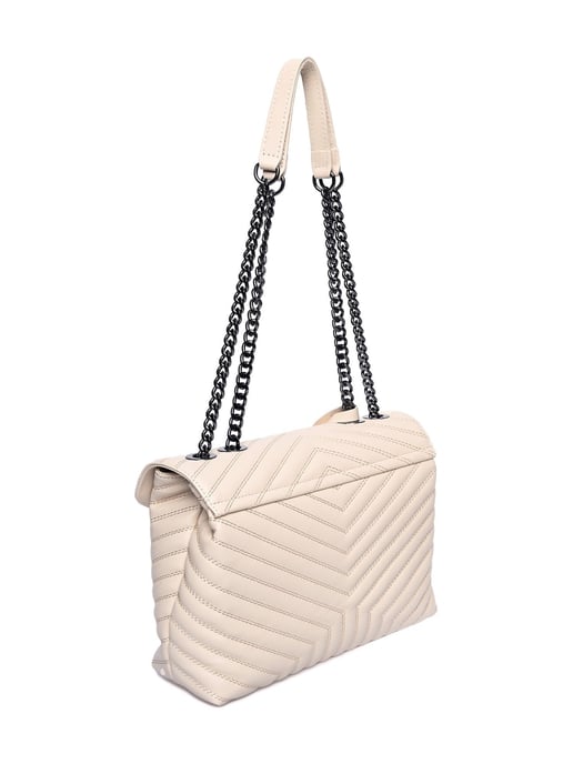 Luisa Vannini Beige Rundleer Tas - Image 2