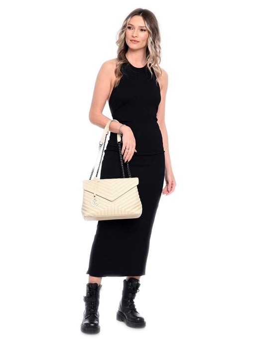 Luisa Vannini Beige Rundleer Tas - Image 5