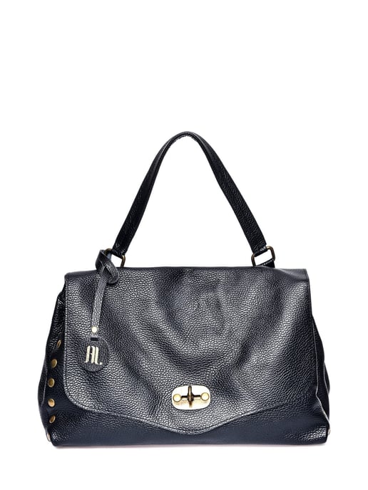 Anna Luchini Zwart Rundleer Tas - Image 1