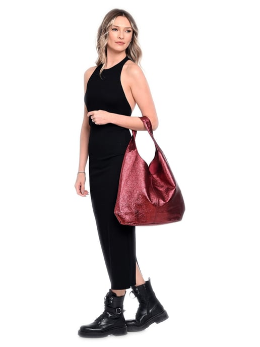 Luisa Vannini Rood Rundleer Tas - Image 5