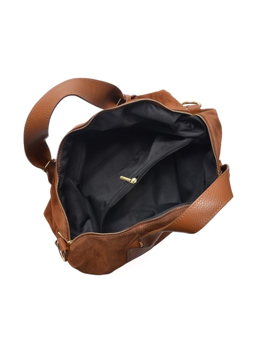 Anna Luchini Brown Rundleer Tas - Image 4