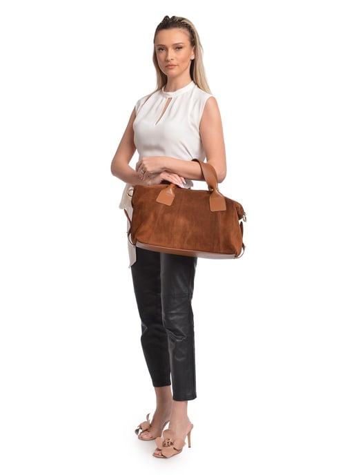 Anna Luchini Brown Rundleer Tas - Image 5