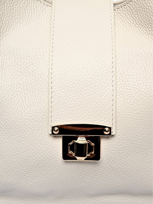 Roberta M Beige Rundleer Tas - Image 3