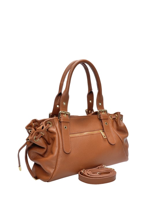 Anna Luchini Brown Rundleer Tas - Image 2