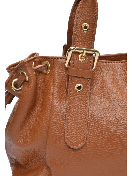 Anna Luchini Brown Rundleer Tas - Image 3