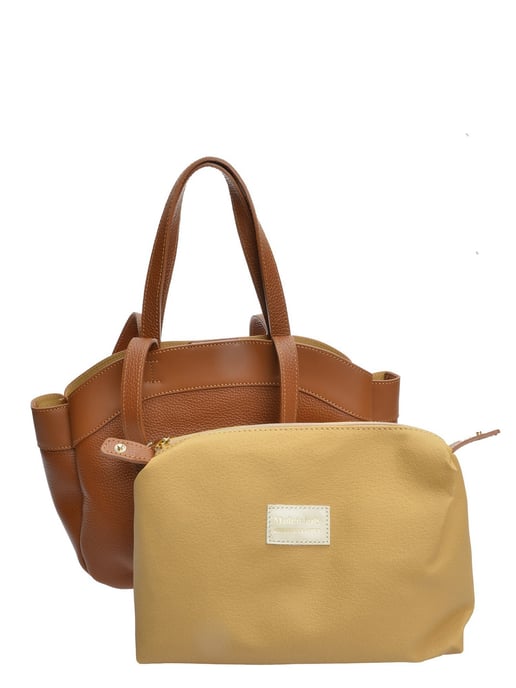 Anna Luchini Brown Rundleer Tas - Image 3